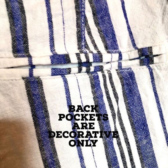 OLD NAVY - NWOT - L Sz 6 Blue Striped Linen Blend Shorts. So Cute! - Picture 8 of 11